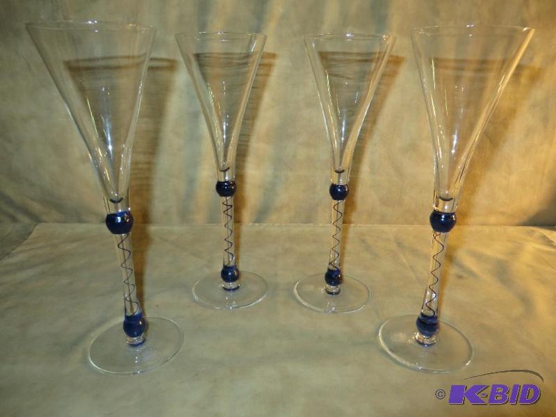 Four Martini and Rossi 200th Anniverary Flutes