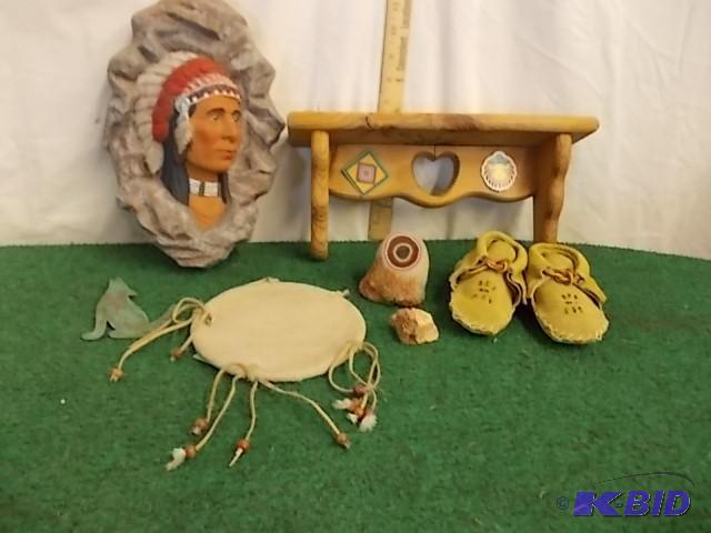 Moccasins, Fur Hat, Wall Shelf, Oth...