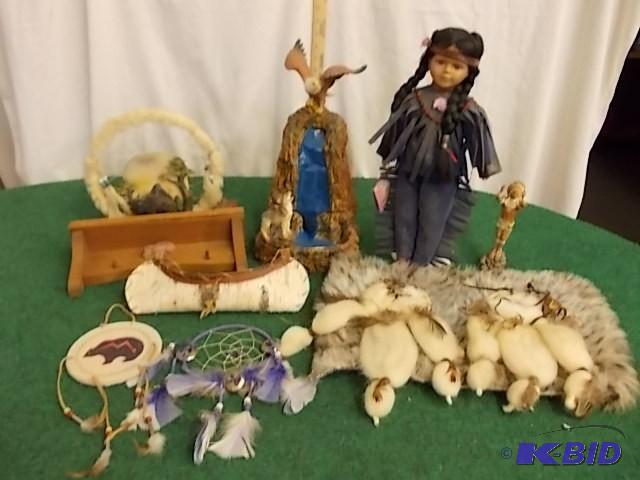 Indian Doll, Bark Canoe, Eagle Stat...