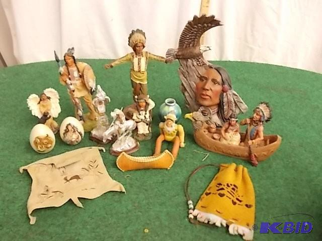 Box Lot of Native American Figures ...