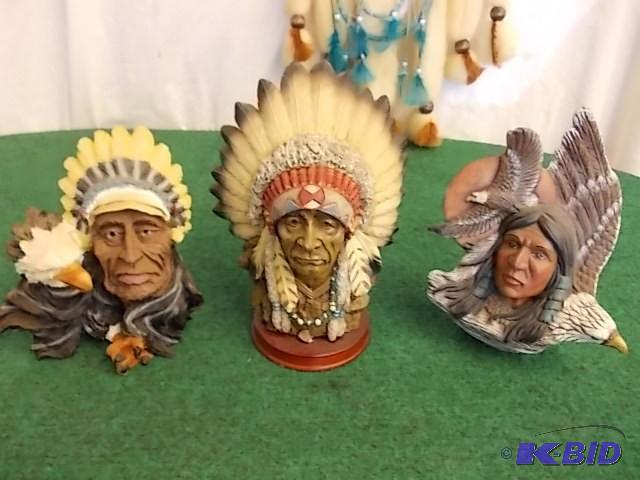 3 Indian Chief Figures&nbsp...