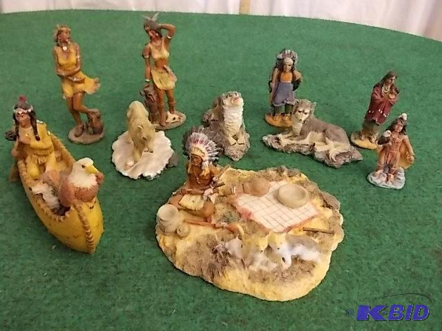 Box Lot of Native American Figurine...