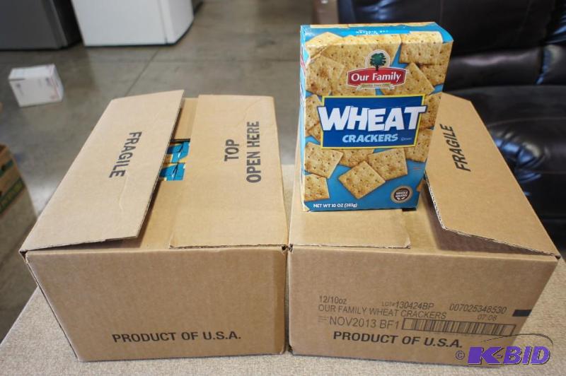 lot 12 image: Our Family Wheat Crackers  10 oz b...
