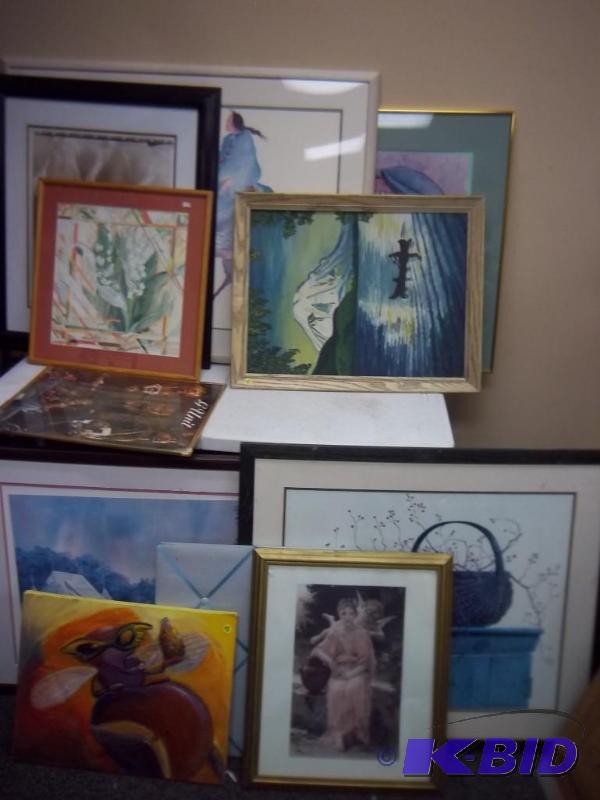 Large Lot Of Framed Pictures And Ar...
