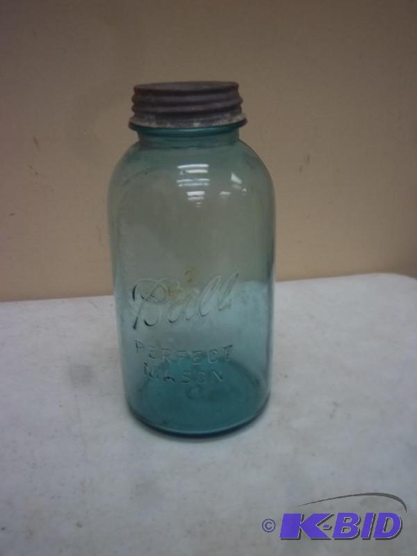 Large Vintage Ball Mason Jar With L...