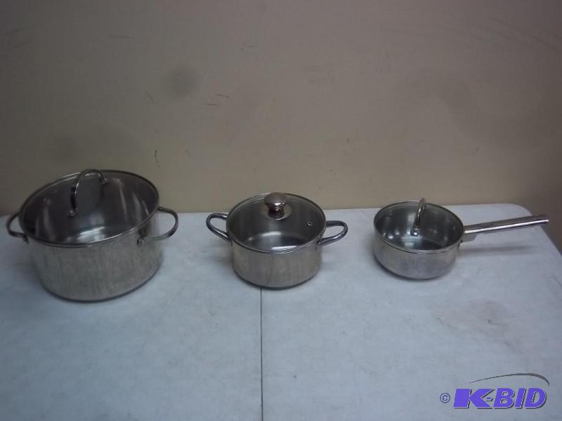 Lot Of Stainless Steel Pans With Co...