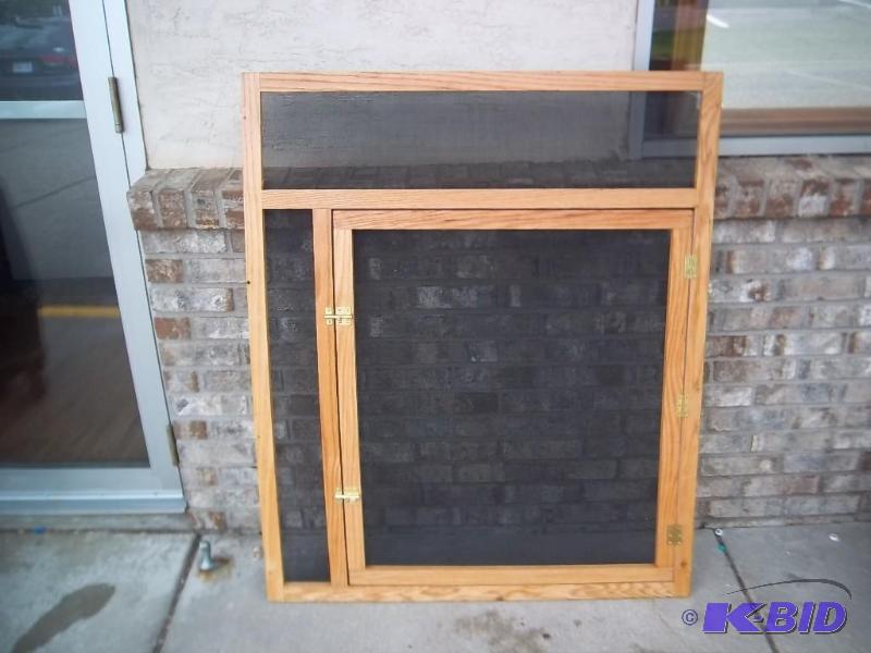 Large Wooden Screen With Door...