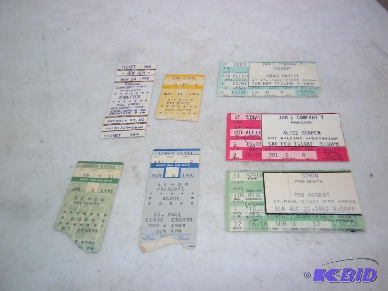 Lot Of Vintage Used Concert Ticket ...