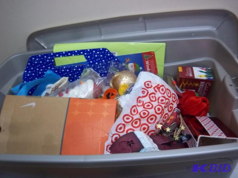 Large Bin Of Christmas Items&nbsp...