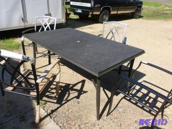 lot 8 image: Patio table and 4 chairs. 40" ...
