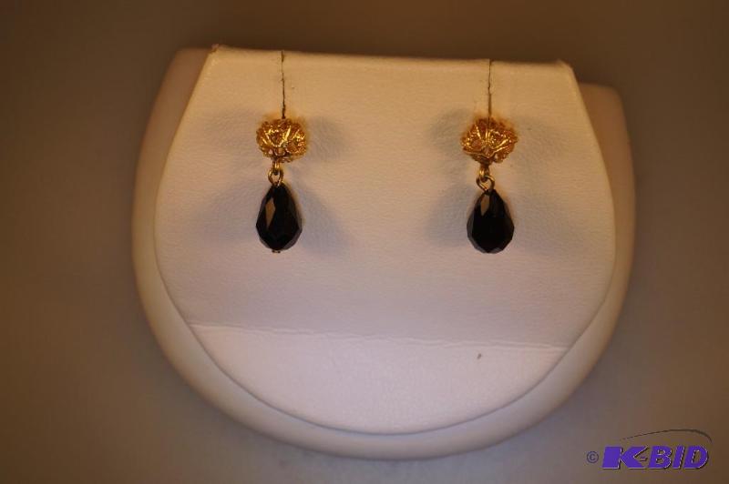 Black Briolette Earrings