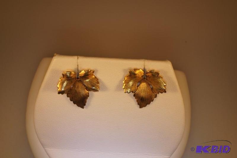 Gold Plated Leaf Earrings