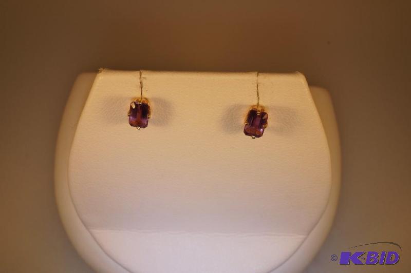 14 Karat Gold Amethyst Earrings