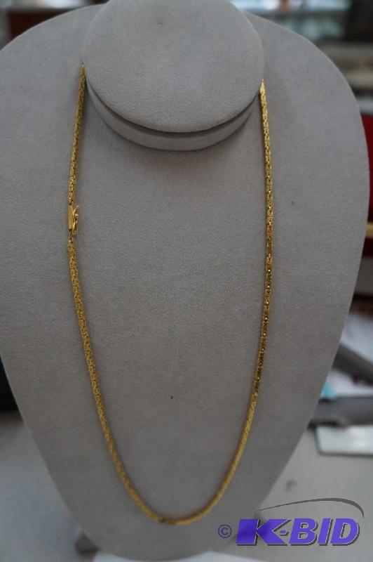 14 Karat Gold 24 Byzantine Chain 17.7 Grams