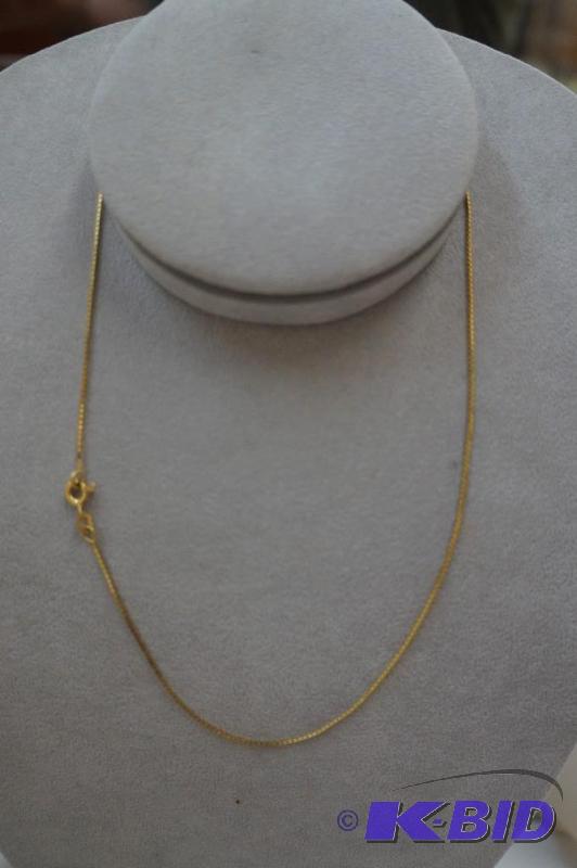 14 Karate Gold 16 Mirrored Box Chain 1.7 Grams