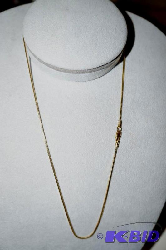 14 Karat Gold 8 Sided Snake Chain 4.2 Grams