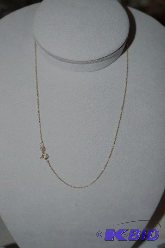 14 Karat Gold Beaded 16 Necklace 1.6 Grams