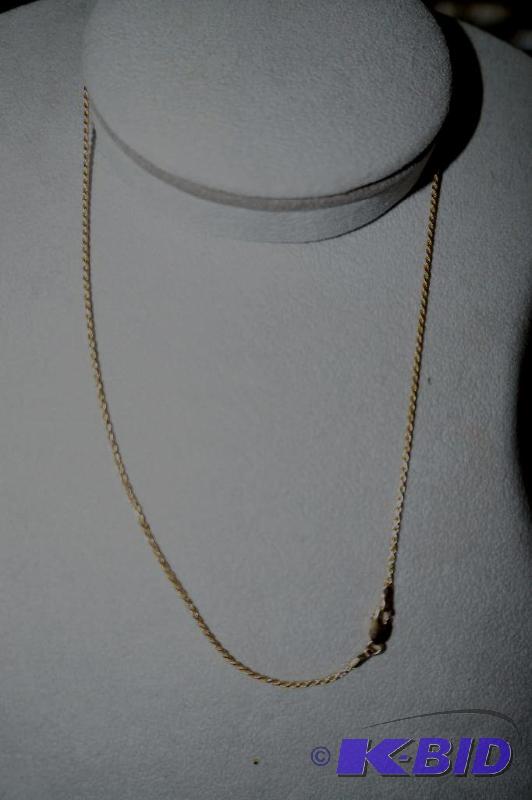 14 Karat 16 Diamond Cut Rope 2.7 Grams