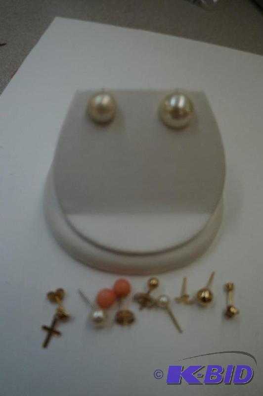 Assorted Earrings  1 Diamond, Some 14 Karat Gold