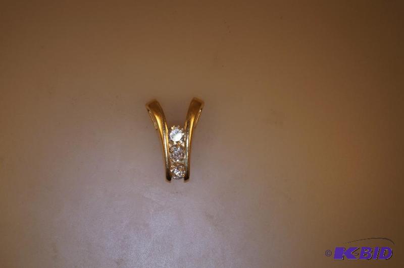 14 Karat Gold 3 Diamond Pendant