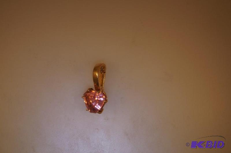 14 Karat Gold Pink Tourmaline Pendant