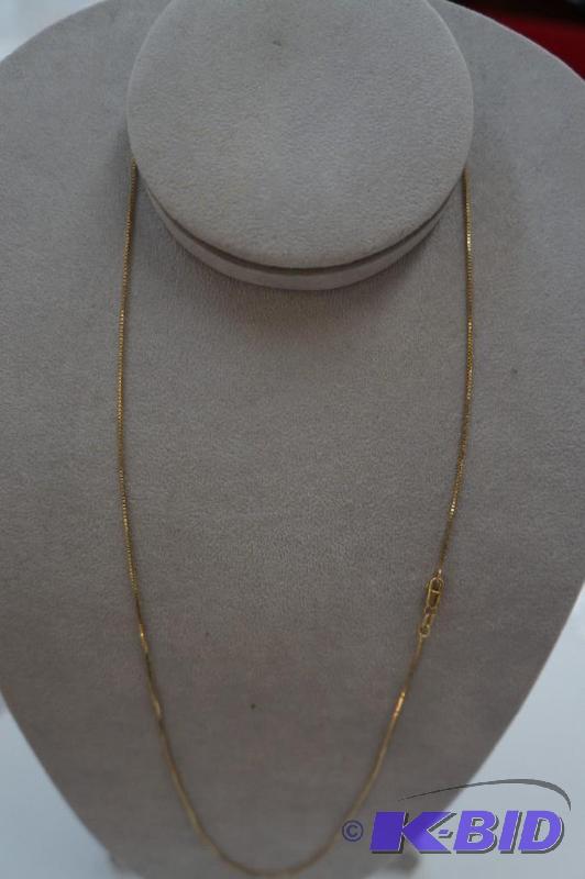 24 Box Link 14 Karat Yellow Gold Chain 2.8 Grams