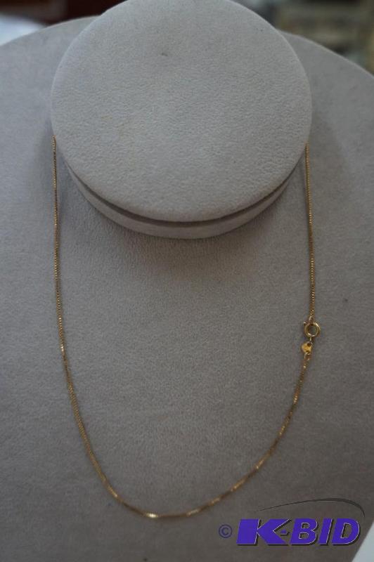 16 Box Link 14 Karat Yellow Gold Chain 1.3 Grams
