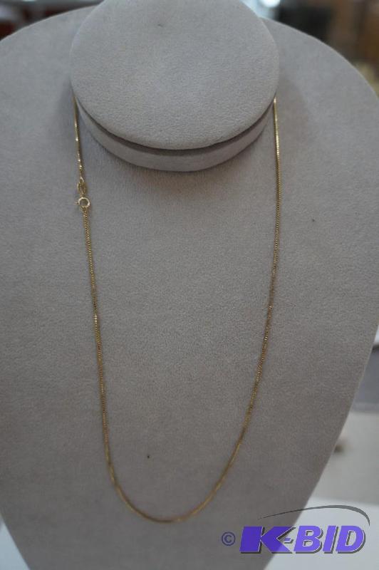 20 Box Link 10 Karat Yellow Gold Chain 1.5 Grams