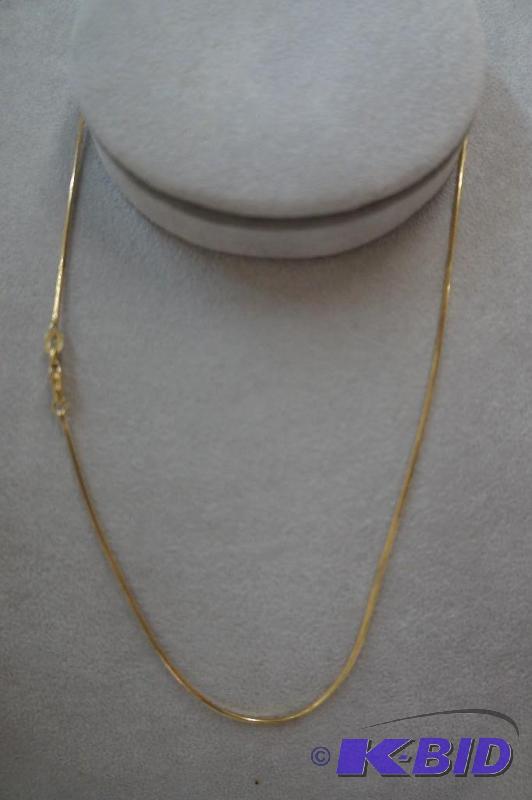 16 8 Sided Snake Chain 14 Karat Gold 2.7 Grams
