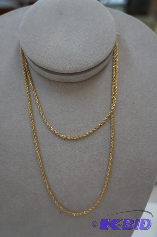 30 14 Karat Yellow Gold French Rope Chain 9.4 Grams
