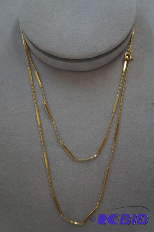 30 Bar Link 18 Karat Gold Chain 7.2 Grams