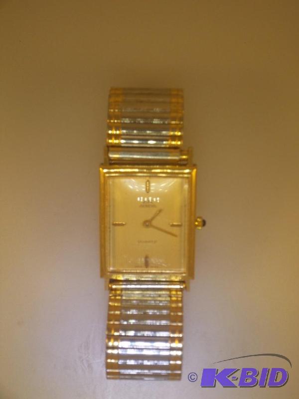 14 Karat Gold Mens Geneva Wrist Watch