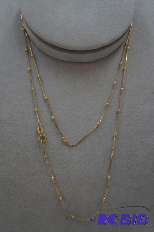30 Beaded Cobra 14 Karat Gold Chain 3.9 Grams