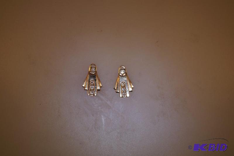 14 Karat Gold 1.5 Carat Total Weight Diamond Earring Jackets 1.7 Grams