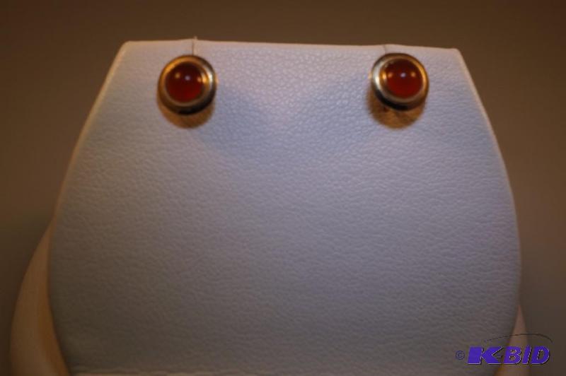 14 Karat Gold Carnelian Earrings