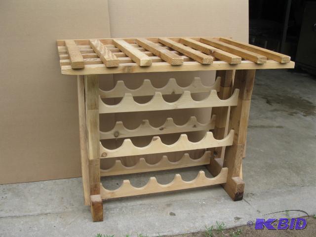 lot 24 image: Home made wine rack, made from ceda...