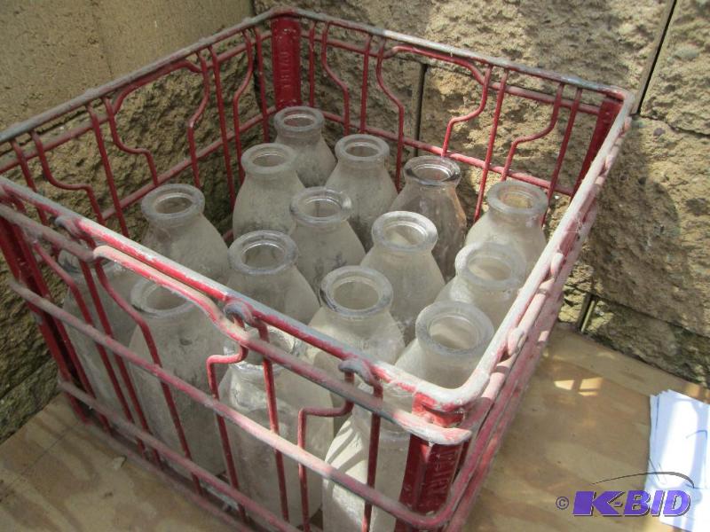 Metal milk crate with bottles 1i...