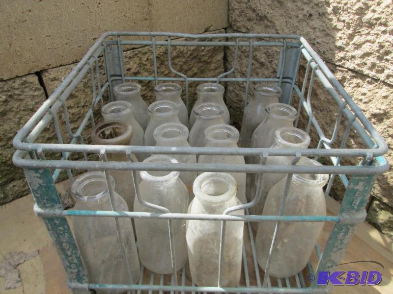 Metal milk crate with bottles 1p...