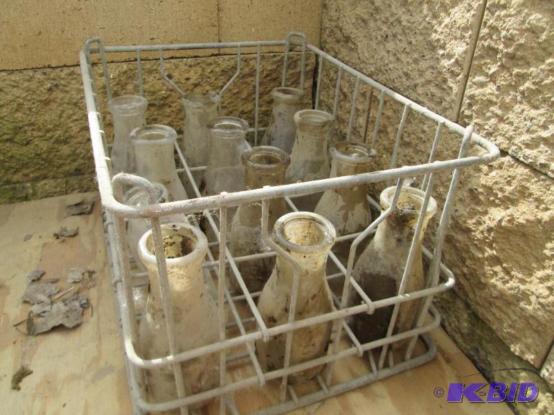 Metal milk crate with bottles 1w...