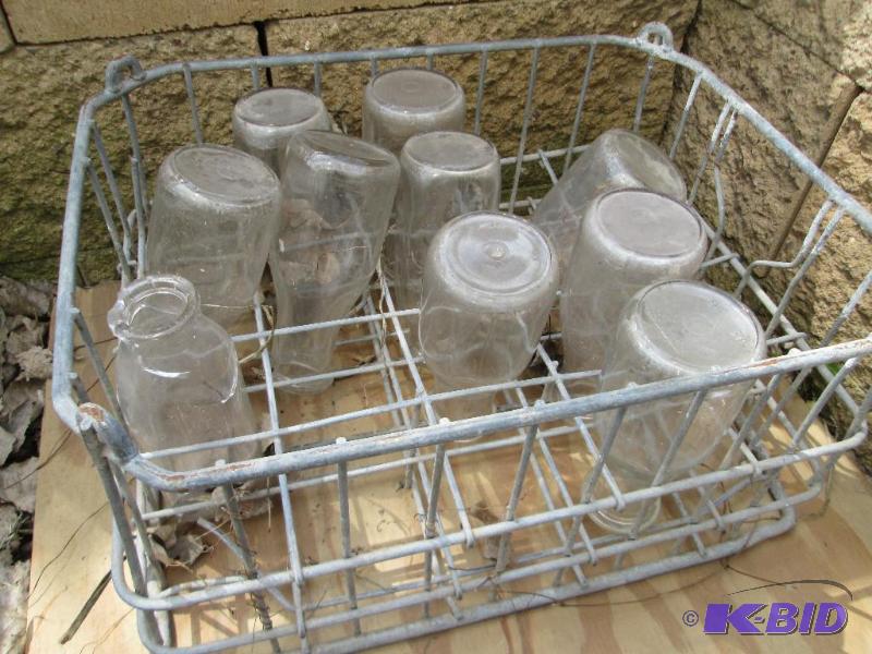Metal milk crate with bottles 1c...