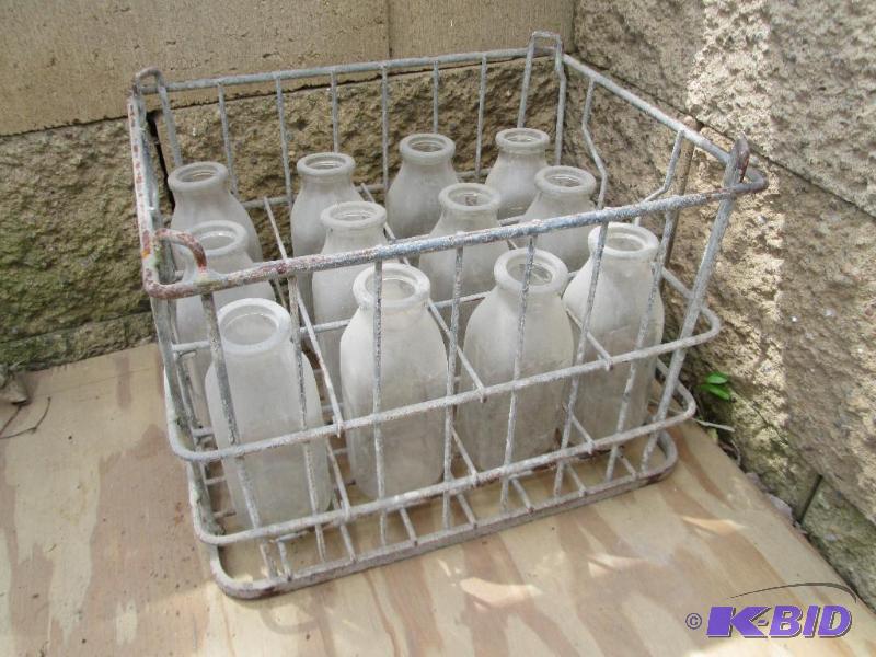 Metal milk crate with bottles 1f...