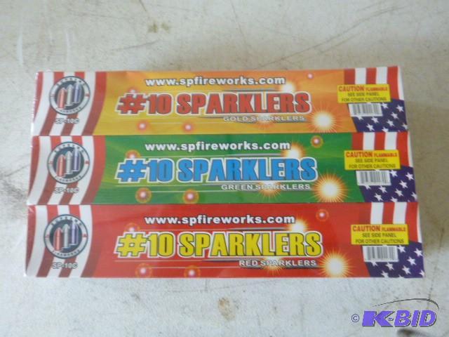 12 Packs of Sparklers Gold, Green, ...