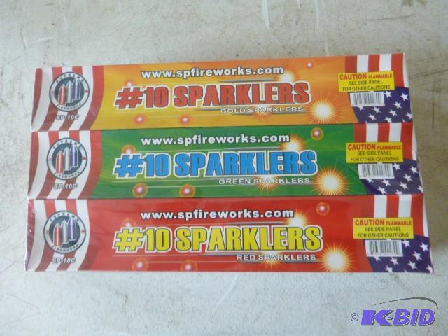 12 Packs of Sparklers Gold, Green, ...