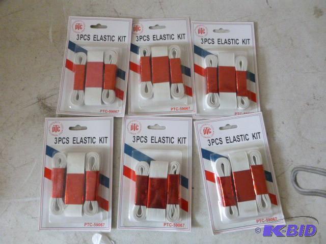 6 Packs of 3 Piece Elastic Kits...