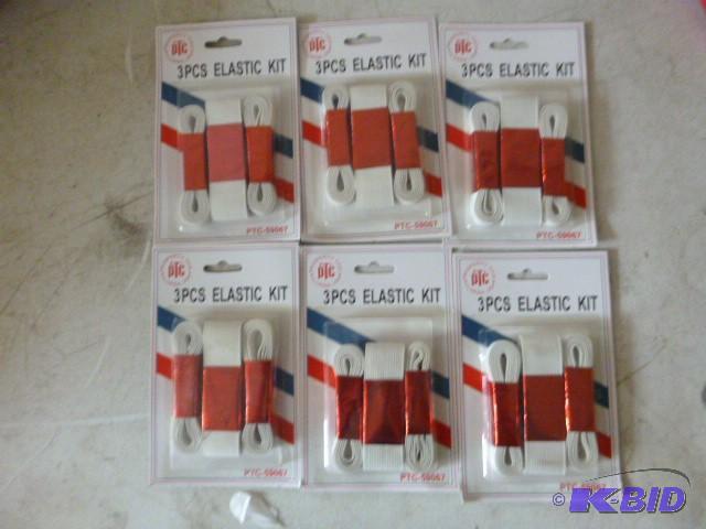 6 Packs of 3 Piece Elastic Kits...