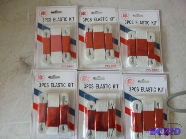 6 Packs of 3 Piece Elastic Kits...