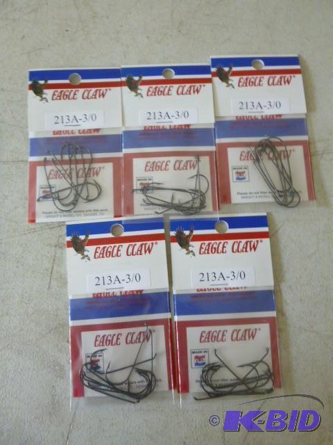 5 Packs of Eagle Claw Fish Hooks 21...