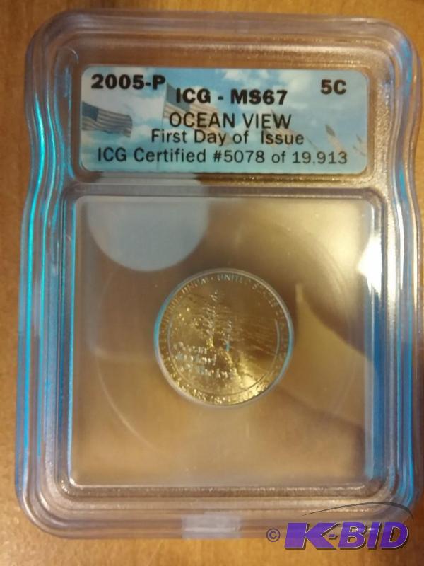 lot 128 image: 2005 P JEFFERSON NICKEL OCEN IN VIE...