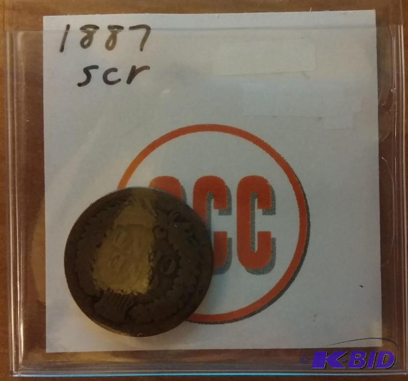 lot 130 image: 1887 INDIAN HEAD CENT ONE CENT COIN...