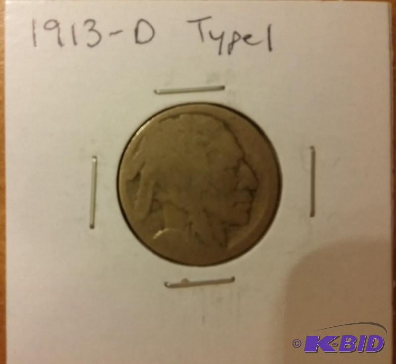 lot 19 image: 1913-D TYPE 1 INDIAN HEAD NICKEL BU...